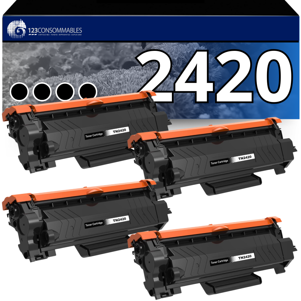MyPack 4 toners compatibles BROTHER TN-2420 noir
