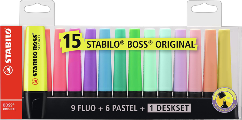 Stabilo Deskset de 15 surligneurs