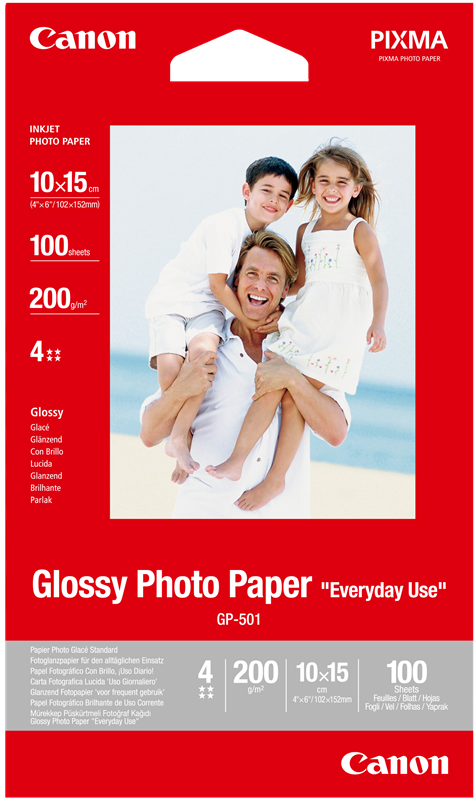 Canon papier photo 10x15 GP-501, Gloss, 210 g/mÂ², 100 feuilles