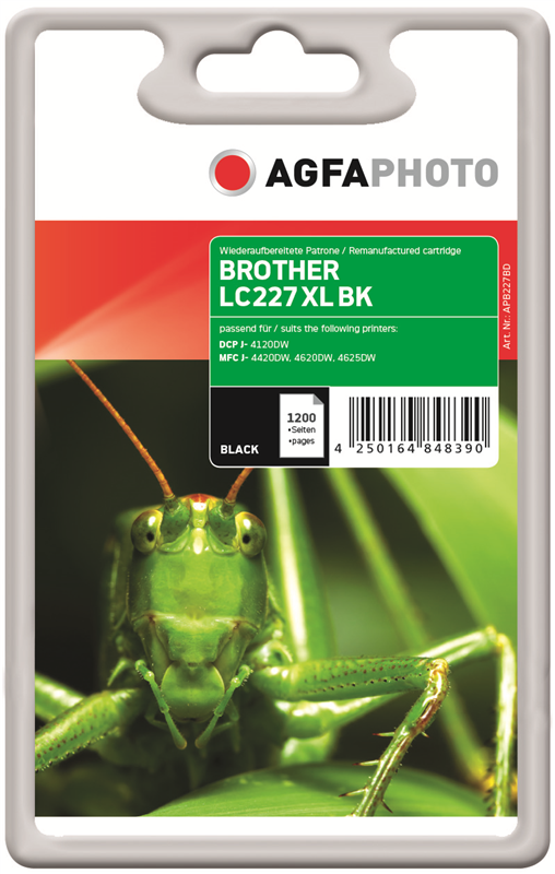 Compatible avec Brother LC-227XL (LC227XLBK) Agfa Photo APB227BD Cartouche d'encre Noir