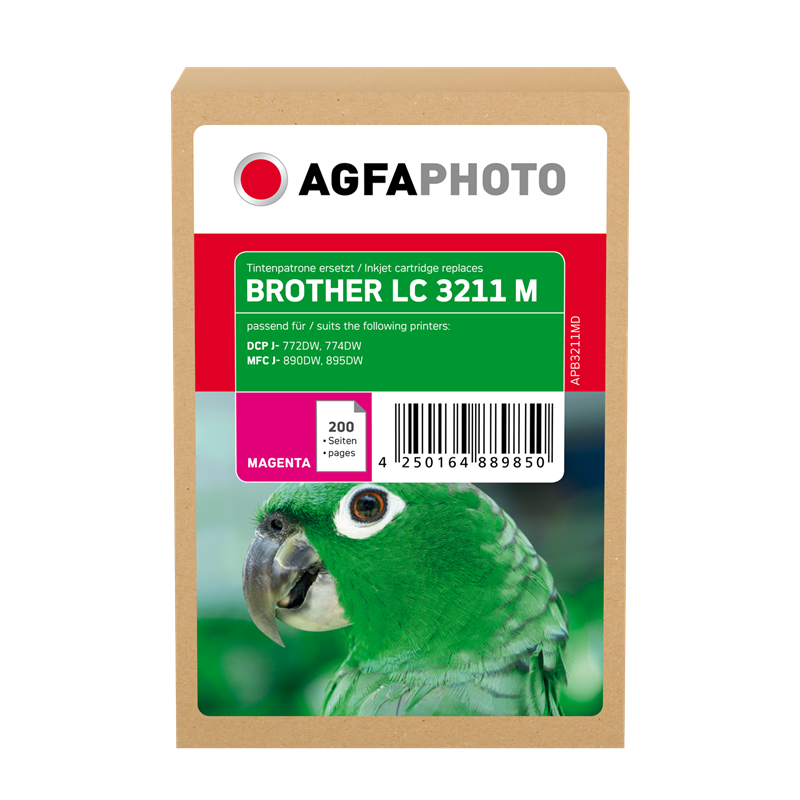 Compatible avec Brother LC-3211 (LC3211M) Agfa Photo APB3211MD Cartouche d'encre Magenta