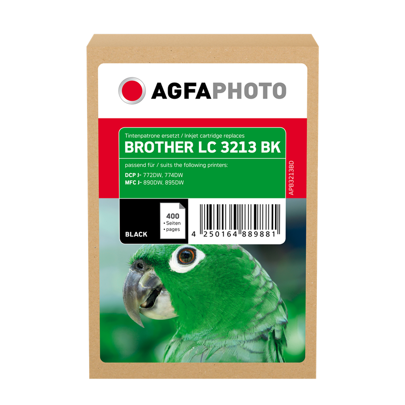 Compatible avec Brother LC-3213 (LC3213BK) Agfa Photo APB3213BD Cartouche d'encre Noir