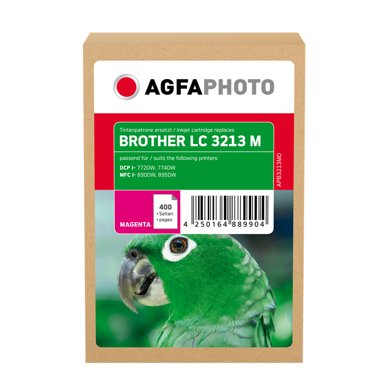 Compatible avec Brother LC-3213 (LC3213M) Agfa Photo APB3213MD Cartouche d'encre Magenta