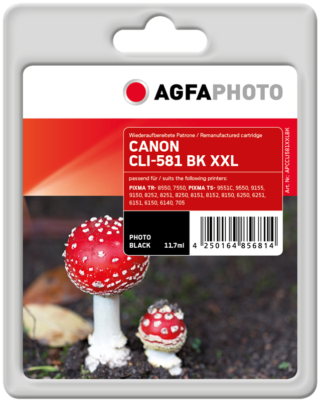 Compatible avec Canon CLI-581bk XXL (1998C001) Agfa Photo APCCLI581XXLBK Cartouche d'encre Noir (pho