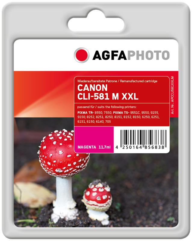 Compatible avec Canon CLI-581m XXL (1996C001) Agfa Photo APCCLI581XXLM Cartouche d'encre Magenta