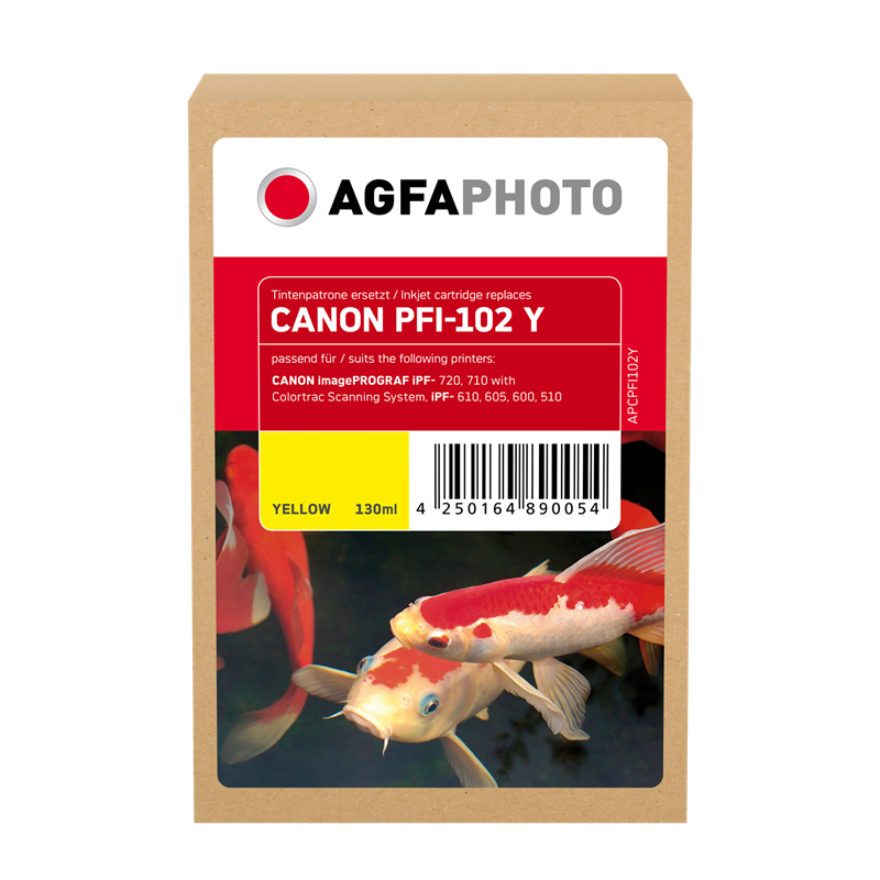 Compatible avec Canon PFI-102y (0898B001) Agfa Photo APCPFI102Y Cartouche d'encre Jaune