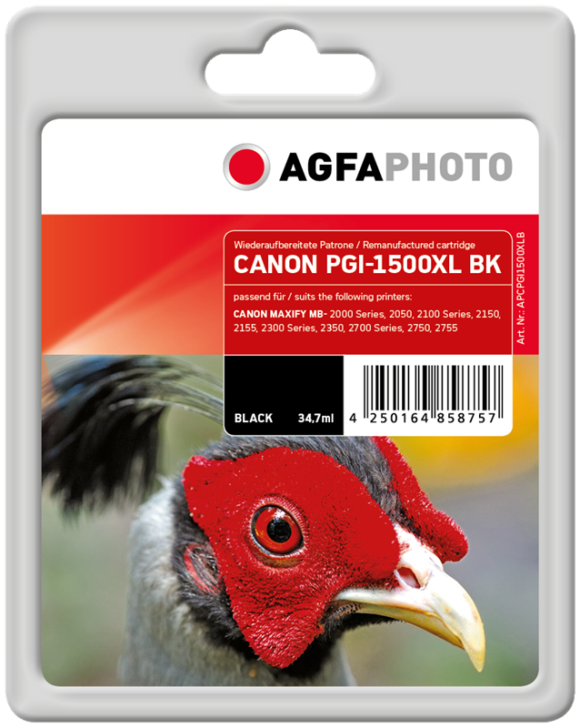 Compatible avec Canon PGI-1500bk XL (9182B001) Agfa Photo APCPGI1500XLB Cartouche d'encre Noir