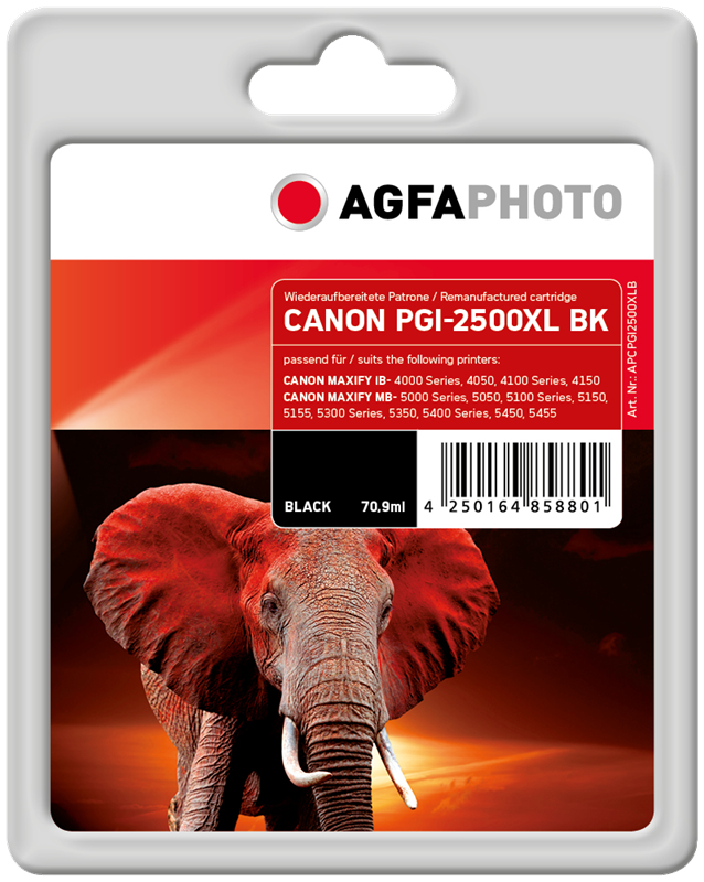 Compatible avec Canon PGI-2500bk XL (9254B001) Agfa Photo APCPGI2500XLB Cartouche d'encre Noir