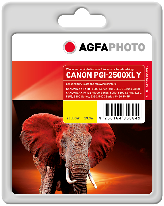 Compatible avec Canon PGI-2500y XL (9267B001) Agfa Photo APCPGI2500XLY Cartouche d'encre Jaune