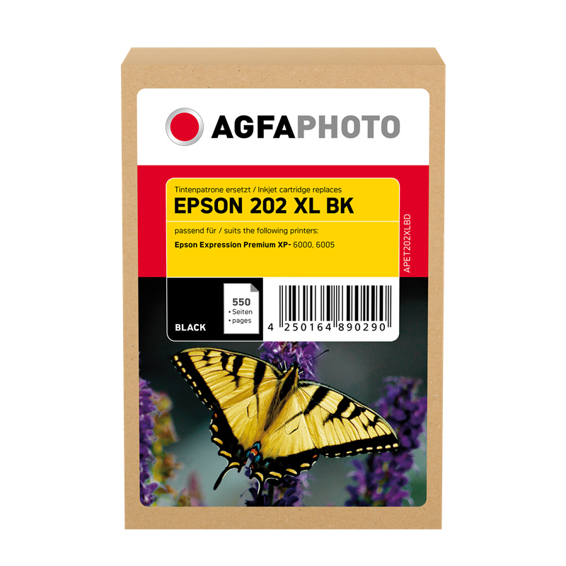 Compatible avec Epson 202XL (C13T02G14010) Agfa Photo APET202XLBD Cartouche d'encre Noir