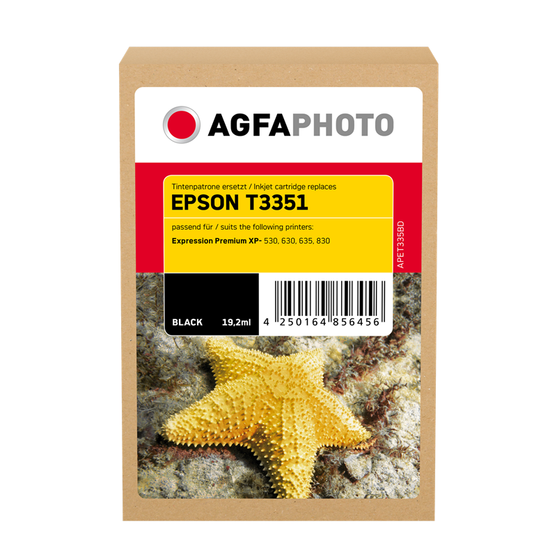 Compatible avec Epson T3351 (C13T33514012) Agfa Photo APET335BD Cartouche d'encre Noir