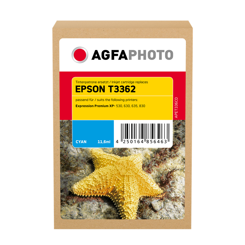 Compatible avec Epson T3362 (C13T33624012) Agfa Photo APET336CD Cartouche d'encre Cyan