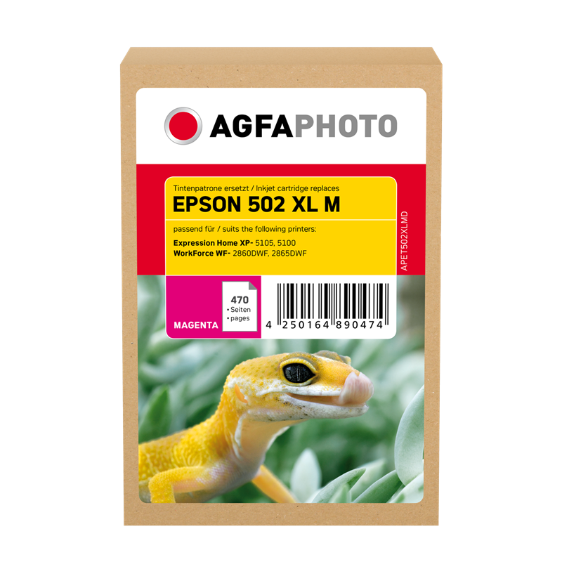 Compatible avec Epson 502XL (C13T02W34010) Agfa Photo APET502XLMD Cartouche d'encre Magenta