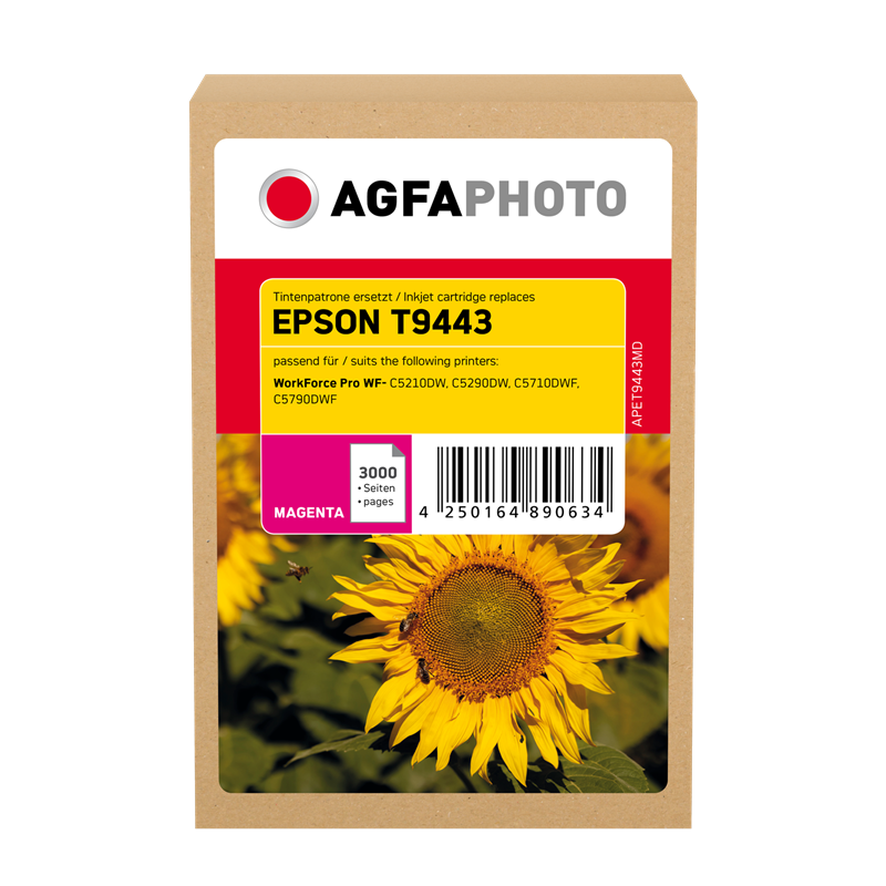 Compatible avec Epson T9443 (C13T944340) Agfa Photo APET9443MD Cartouche d'encre Magenta