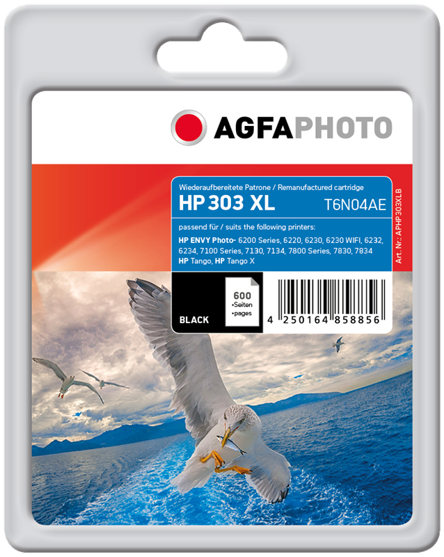 Compatible avec HP 303XL (T6N04AE) Agfa Photo APHP303XLB Cartouche d'encre Noir