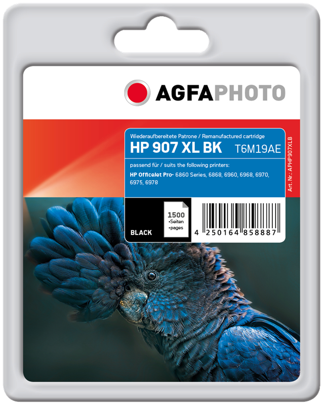 Compatible avec HP 907 XL (T6M19AE) Agfa Photo APHP907XLB Cartouche d'encre Noir