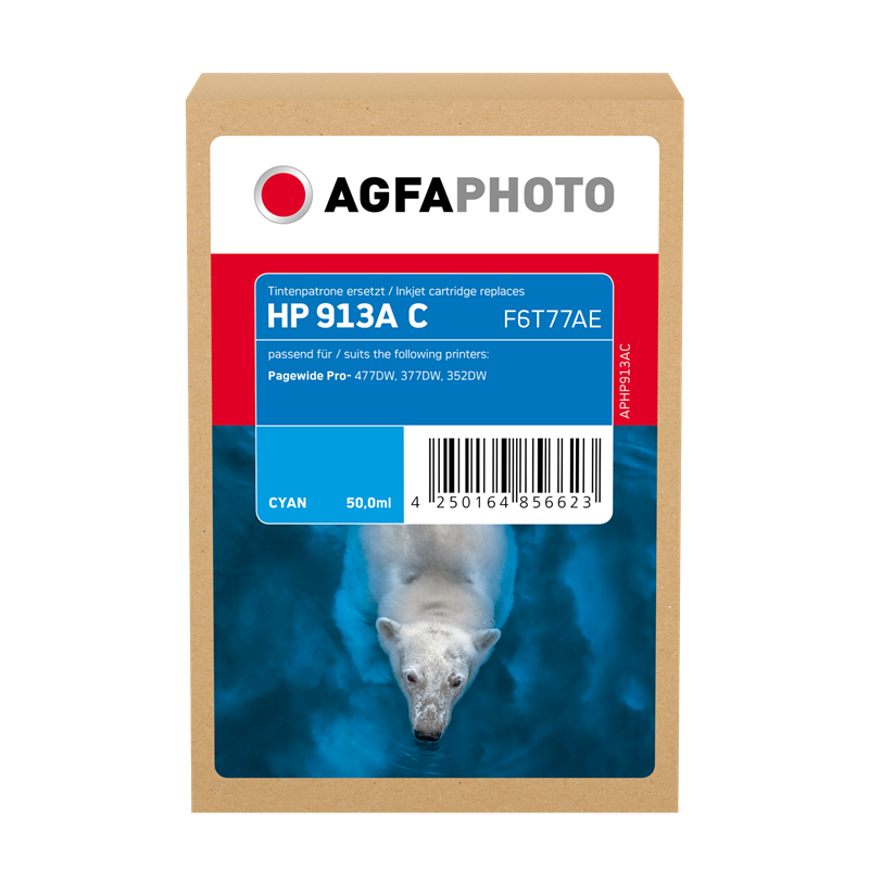 Compatible avec HP 913A (F6T77AE) Agfa Photo APHP913AC Cartouche d'encre Cyan