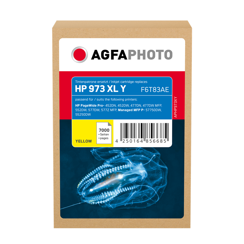 Compatible avec HP 973X (F6T83AE) Agfa Photo APHP973XY Cartouche d'encre Jaune