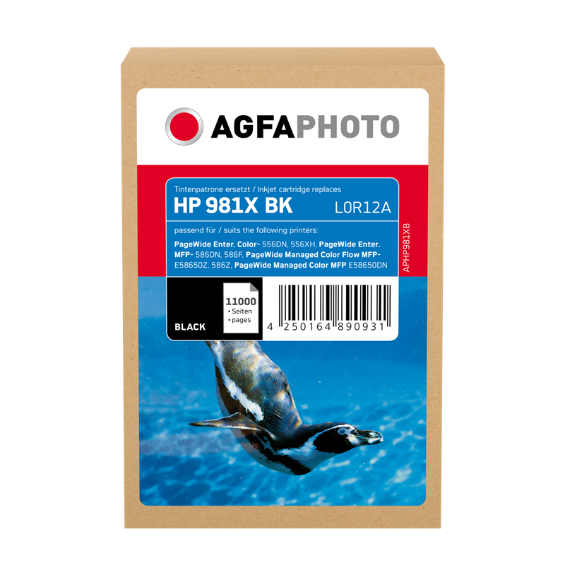 Compatible avec HP 981X (L0R12A) Agfa Photo APHP981XB Cartouche d'encre Noir