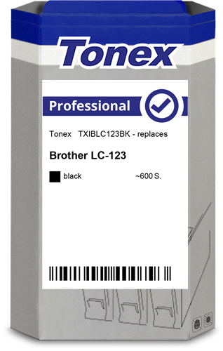 Compatible avec BROTHER LC-123 Tonex LC-123 (TXIBLC123BK) Cartouche d'encre Noir