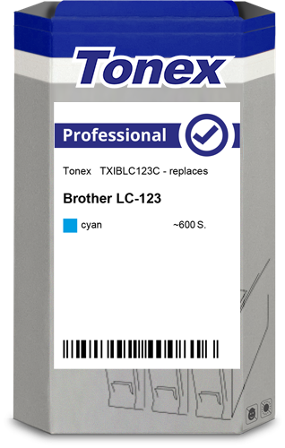 Compatible avec BROTHER LC-123 Tonex LC-123 (TXIBLC123C) Cartouche d'encre cyan