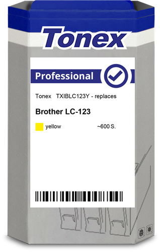 Compatible avec BROTHER LC-123 Tonex LC-123 (TXIBLC123Y) Cartouche d'encre Jaune