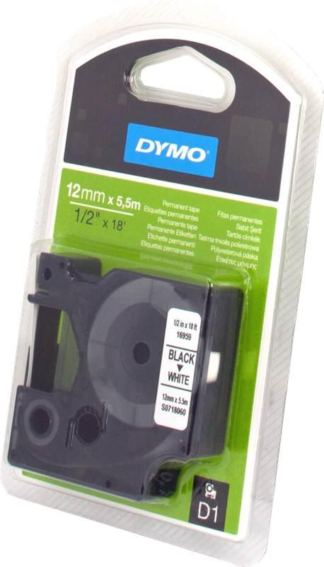 DYMO S0718060 (16959) Ruban Noir sur blanc