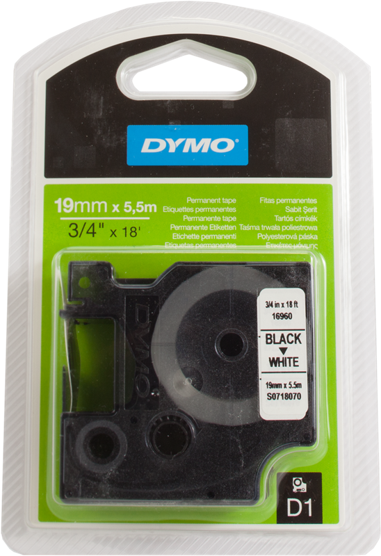 DYMO S0718070 (16960) Ruban Noir sur blanc