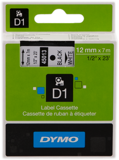 DYMO S0720530 (45013) Ruban Noir sur blanc