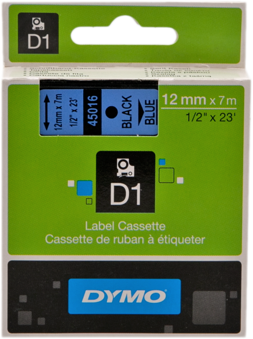 DYMO S0720560 (45016) Ruban noir sur bleu