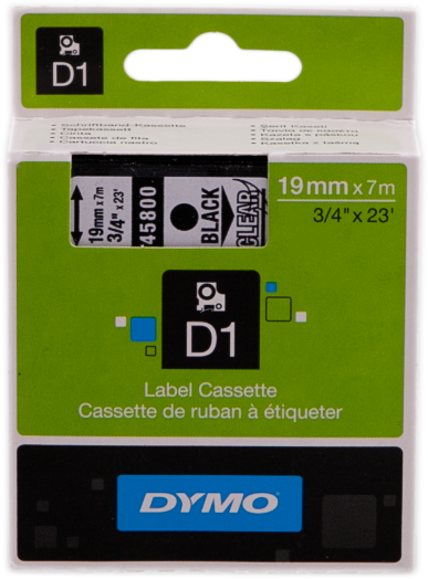 DYMO S0720820 (45800) Ruban Noir sur transparent