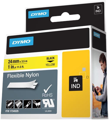 DYMO S0773850 (1734525) Ruban Noir sur jaune