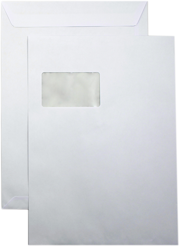 Herlitz Enveloppe d'expédition, C4, avec fenêtre, blanc, 10 pcs