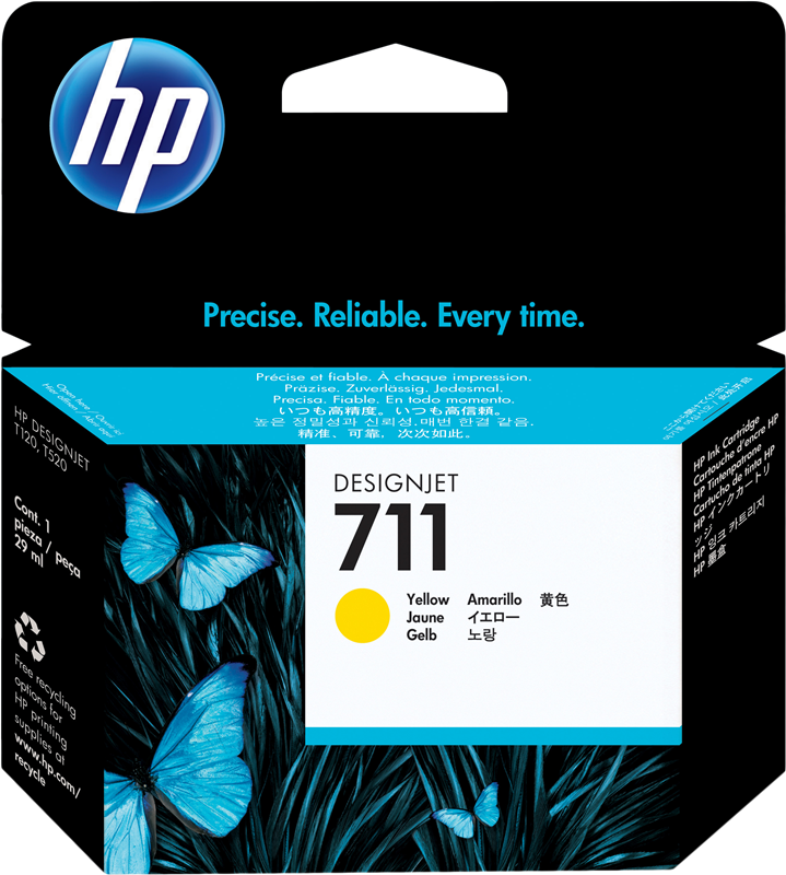 HP Cartouche encre 711 (CZ132A) jaune