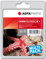 Compatible avec Canon CLI-521z (2934B010) Agfa Photo APCCLI521TRID Multipack Cyan / Magenta / Jaune