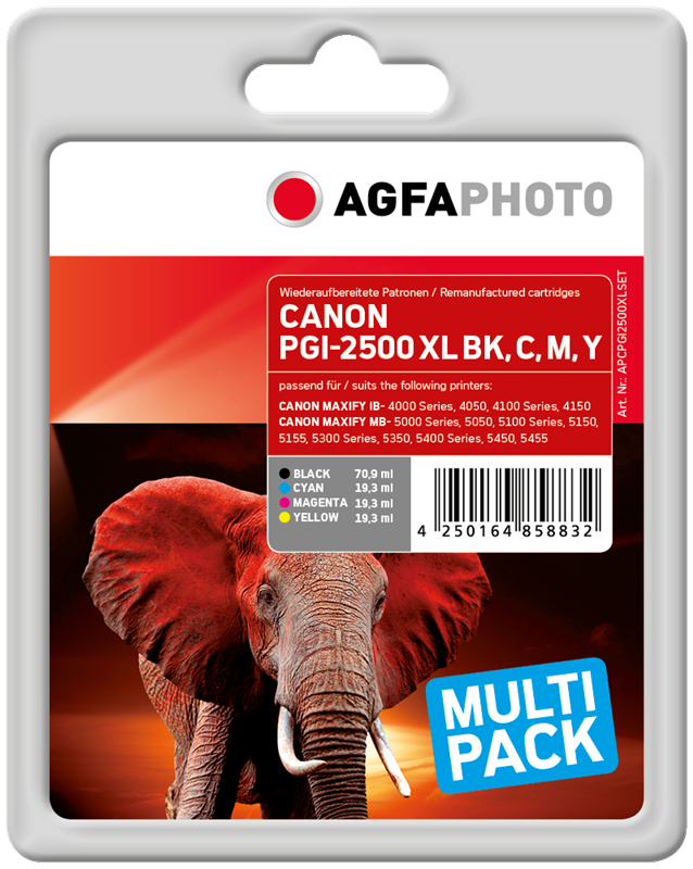 Compatible avec Canon PGI-2500 Agfa Photo APCPGI2500XLSET Multipack Noir / Cyan / Magenta / Jaune