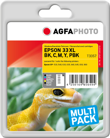 Compatible avec Epson T3357 (C13T33574011) Agfa Photo APET336SETD Multipack Noir / Cyan / Magenta / 