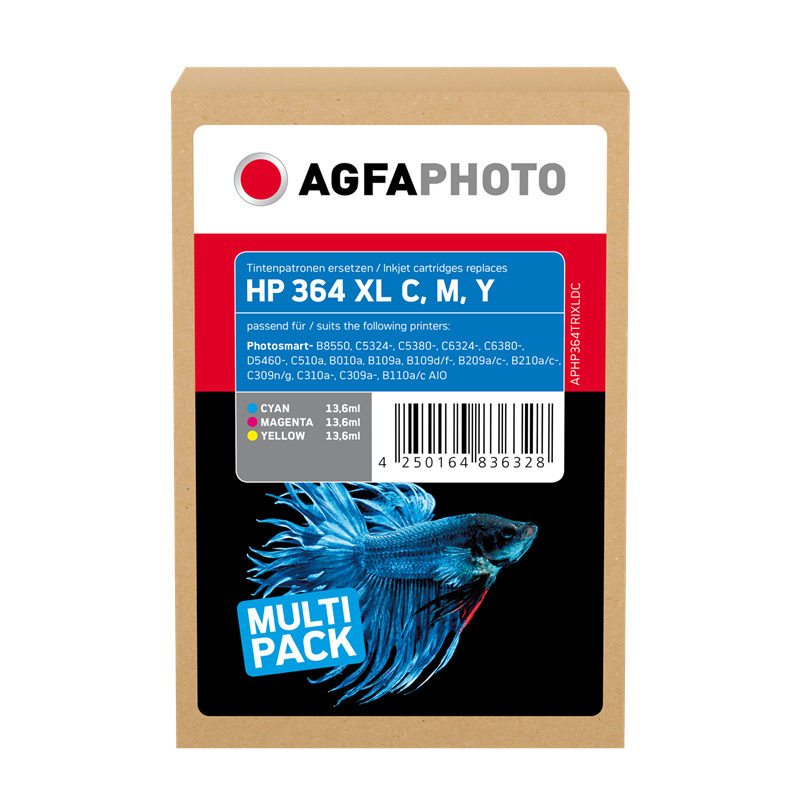Compatible avec HP 364XL Agfa Photo APHP364TRIXLDC Multipack cartouche encre Cyan / Magenta / Jaune
