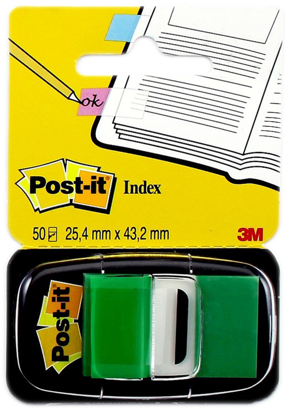 Post-itÂ® Marque-pages taille moyenne 25,4 x 43,2 mm vert