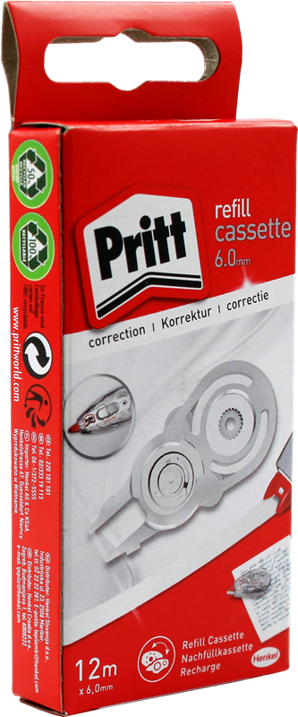 Pritt Recharge pour roller correcteur refill cassette (6mm x 12m)