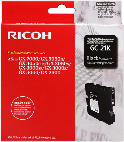 Ricoh cartouche encre GEL noir GC-21K