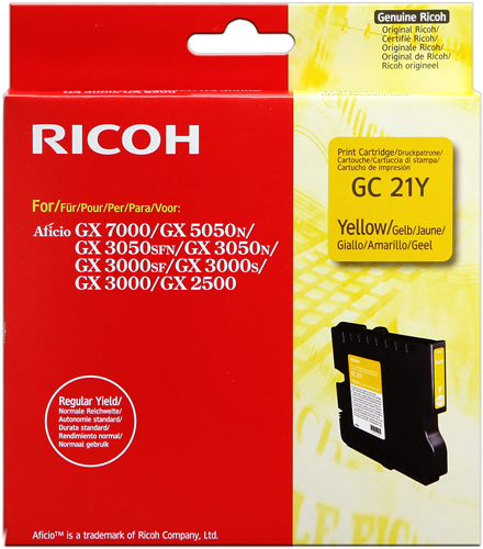 Ricoh cartouche encre GEL jaune GC-21Y