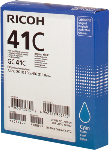 Ricoh cartouche gel encre GC-41C cyan
