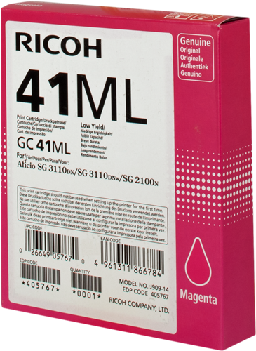 Ricoh cartouche gel encre GC-41ML magenta