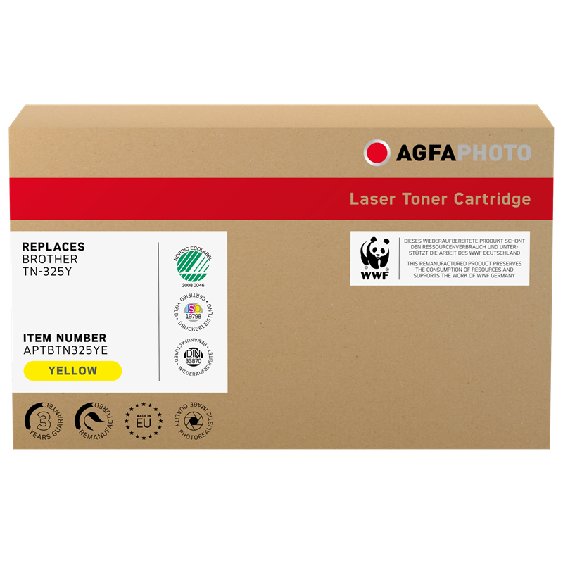 Compatible avec Brother TN-325Y Agfa Photo APTBTN325YE Toner jaune