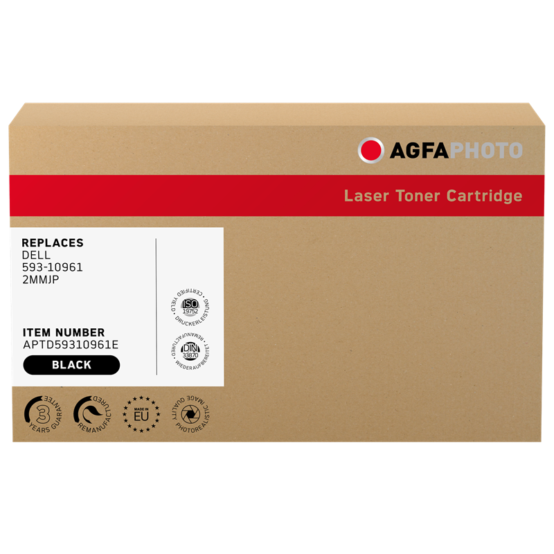 Compatible avec Dell 593-10961 (2MMJP) Agfa Photo APTD59310961E Toner Noir