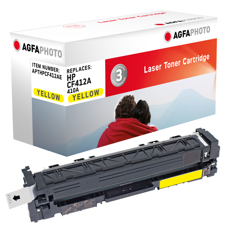 Compatible avec HP 410A (CF412A) Agfa Photo APTHPCF412AE Toner Jaune