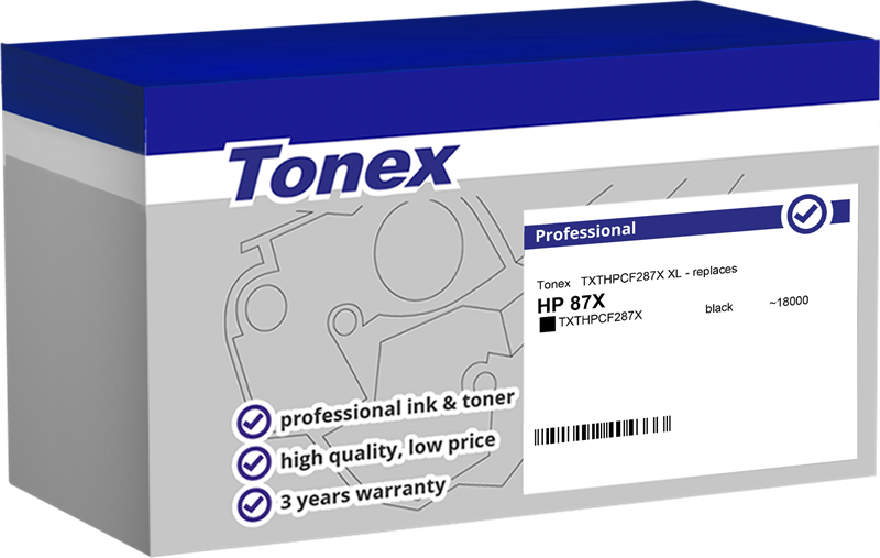 Compatible avec HP 87X (CF287X) Tonex (TXTHPCF287X) Toner noir