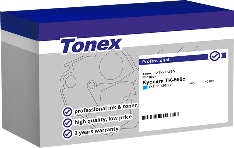 Compatible avec Kyocera TK-580C Tonex (TXTKYTK580C) Toner cyan