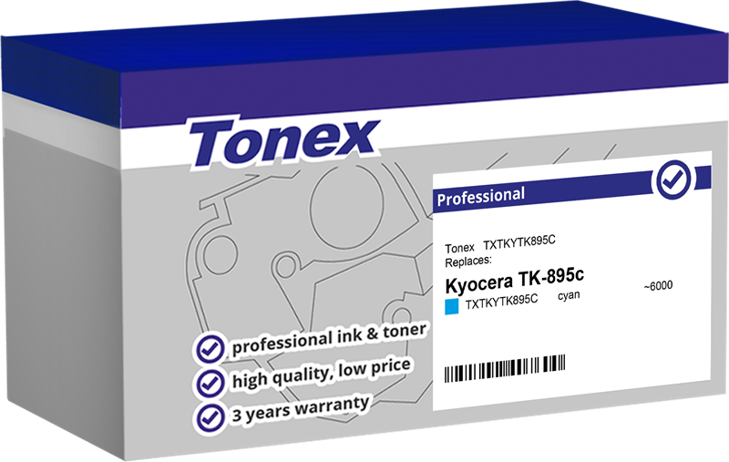 Compatible avec Kyocera TK-895C Tonex (TXTKYTK895C) Toner cyan